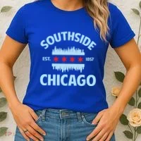 Southside Chicago Flag Skyline Great Gift Women's T-Shirt thumb 2