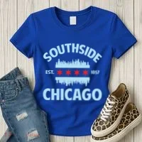 Southside Chicago Flag Skyline Great Gift Women's T-Shirt thumb 3