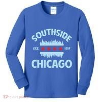 Southside Chicago Flag Skyline Great Gift Kids Long Sleeve Shirt thumb 0