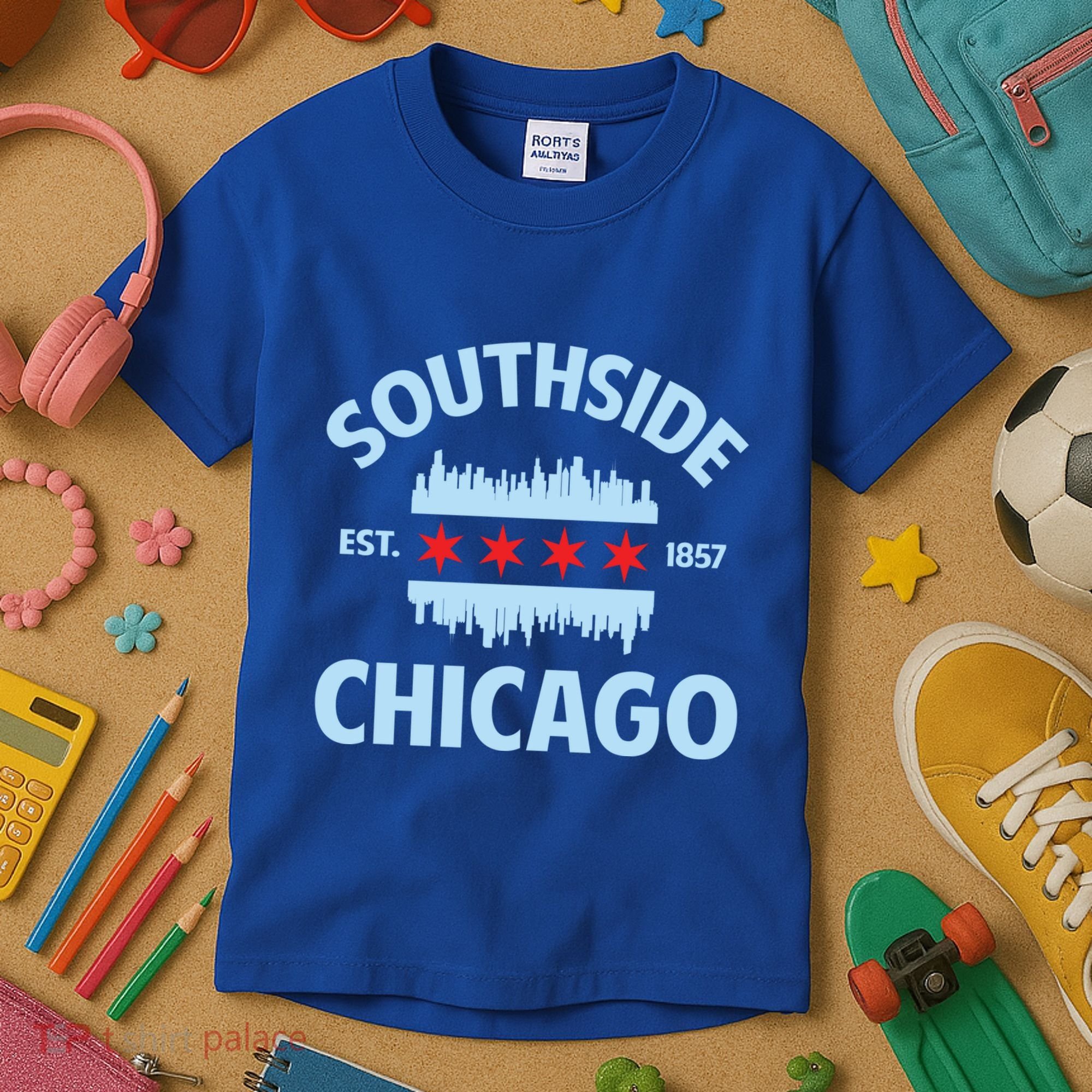 Southside Chicago Flag Skyline Great Gift Kids T-Shirt