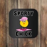Sporty Chick Fun Womens Sports Cute Pink Softball Cap Shoes Coaster thumb 0