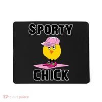 Sporty Chick Fun Womens Sports Cute Pink Softball Cap Shoes Mousepad thumb 0