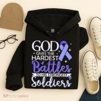 Stomach Cancer Fighter Survivor Periwinkle Ribbon  Hoodie thumb 4