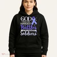 Stomach Cancer Fighter Survivor Periwinkle Ribbon  Hoodie thumb 5
