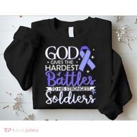 Stomach Cancer Fighter Survivor Periwinkle Ribbon  Sweatshirt thumb 2