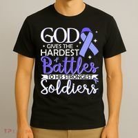 Stomach Cancer Fighter Survivor Periwinkle Ribbon  T-Shirt thumb 3