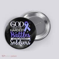 Stomach Cancer Fighter Survivor Periwinkle Ribbon  Button thumb 0