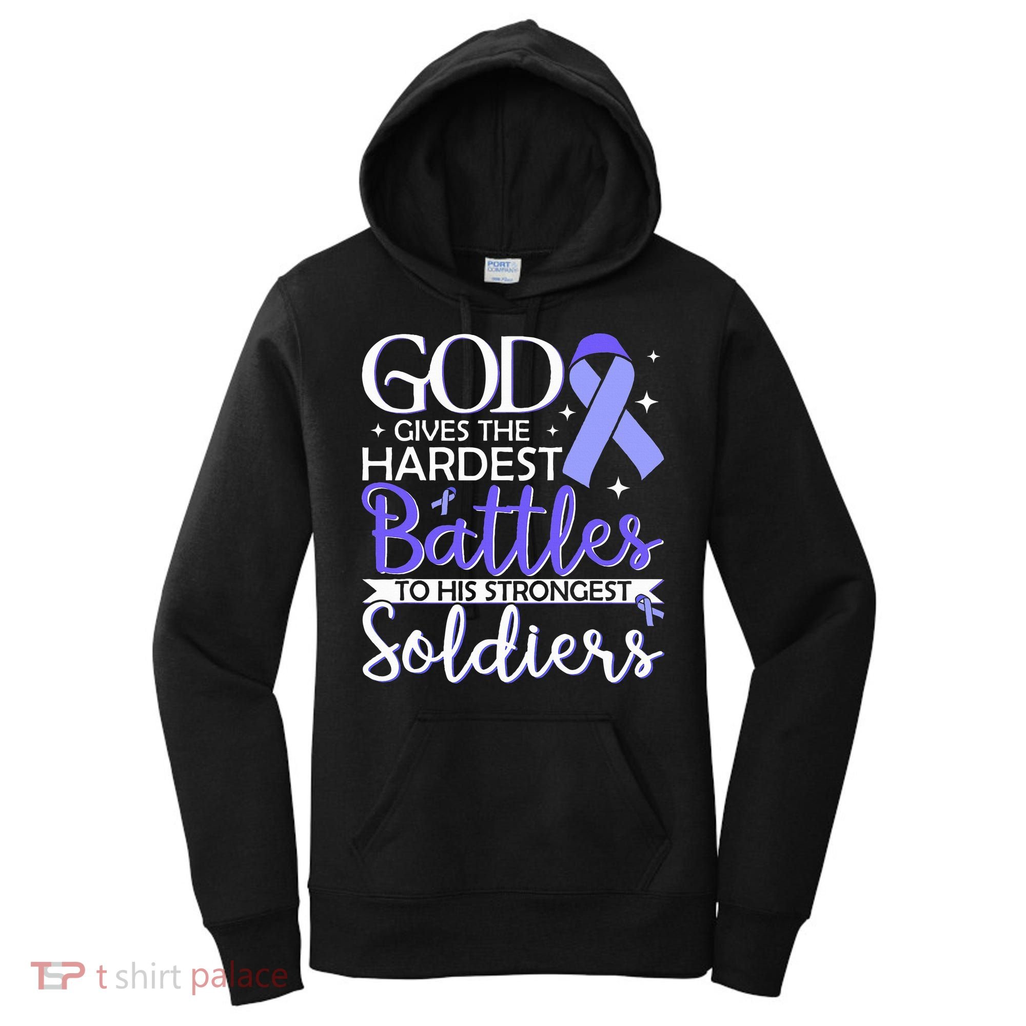 Stomach Cancer Fighter Survivor Periwinkle Ribbon  Women's Hoodie