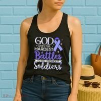Stomach Cancer Fighter Survivor Periwinkle Ribbon  Women's Tank Top thumb 2