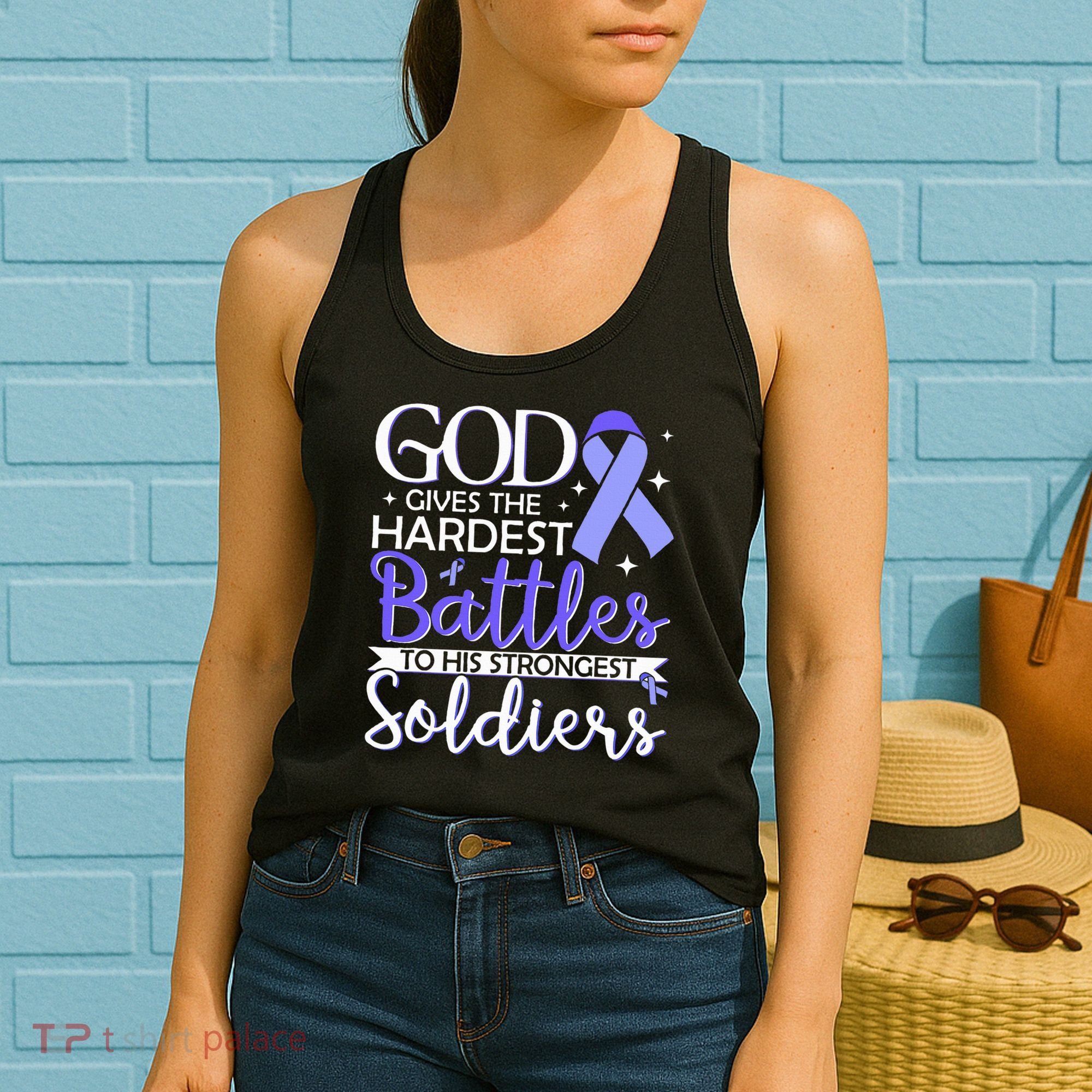 Stomach Cancer Fighter Survivor Periwinkle Ribbon  Women's Tank Top