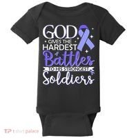 Stomach Cancer Fighter Survivor Periwinkle Ribbon  Baby Bodysuit thumb 0