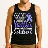 Stomach Cancer Fighter Survivor Periwinkle Ribbon  Tank Top thumb 3