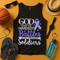 Stomach Cancer Fighter Survivor Periwinkle Ribbon  Tank Top thumb 4