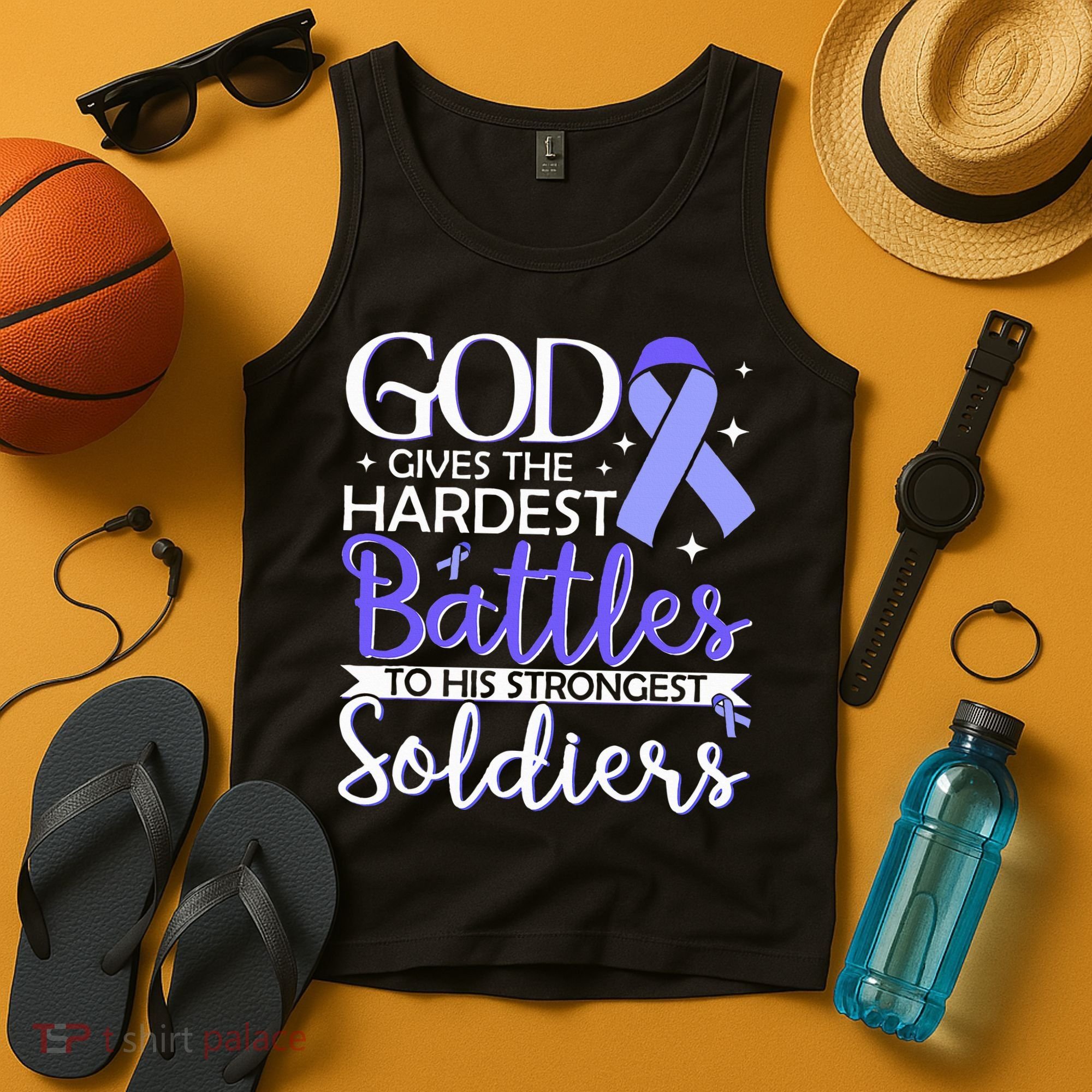 Stomach Cancer Fighter Survivor Periwinkle Ribbon  Tank Top