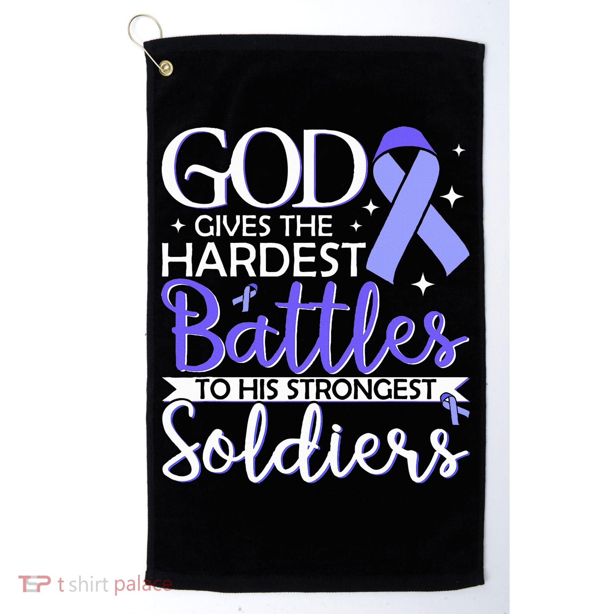 Stomach Cancer Fighter Survivor Periwinkle Ribbon  Golf Towel