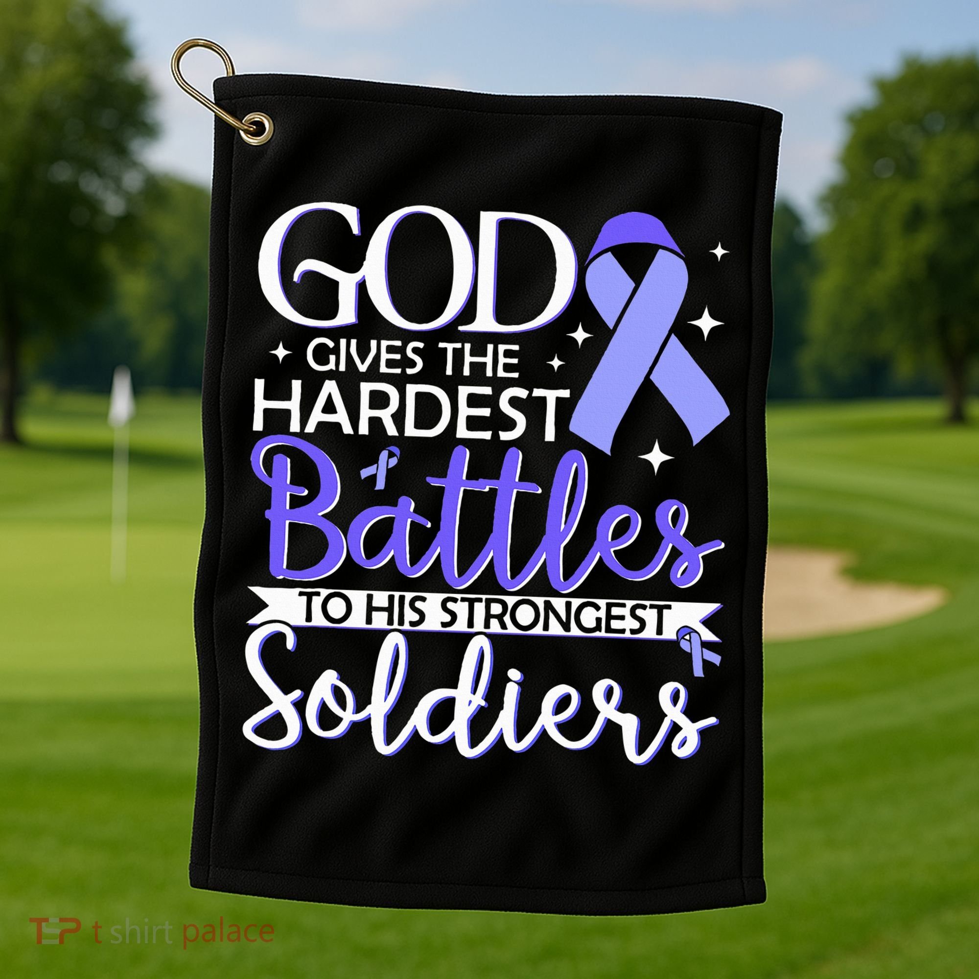 Stomach Cancer Fighter Survivor Periwinkle Ribbon  Golf Towel
