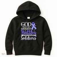 Stomach Cancer Fighter Survivor Periwinkle Ribbon  Kids Hoodie thumb 0