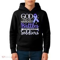 Stomach Cancer Fighter Survivor Periwinkle Ribbon  Kids Hoodie thumb 4