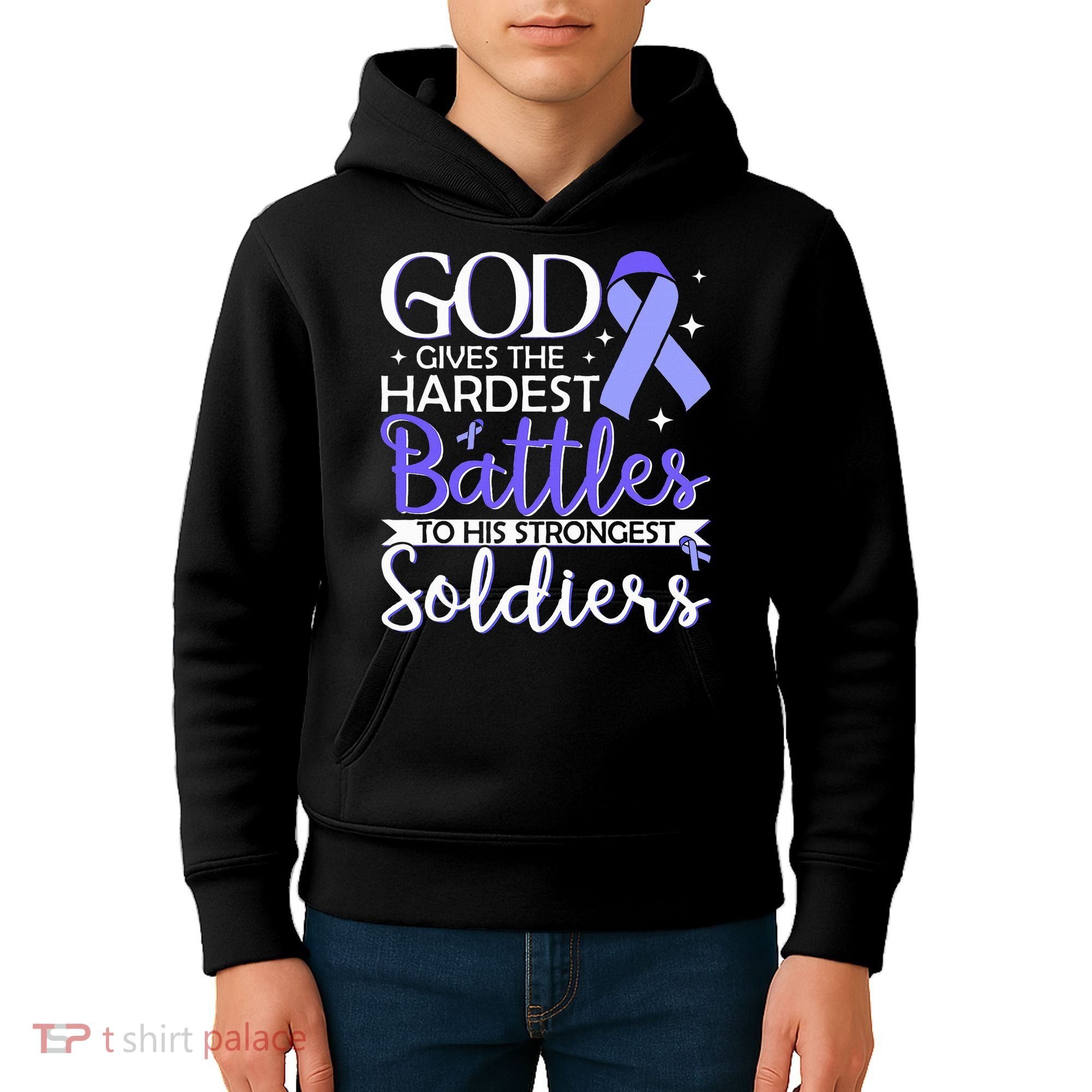 Stomach Cancer Fighter Survivor Periwinkle Ribbon  Kids Hoodie
