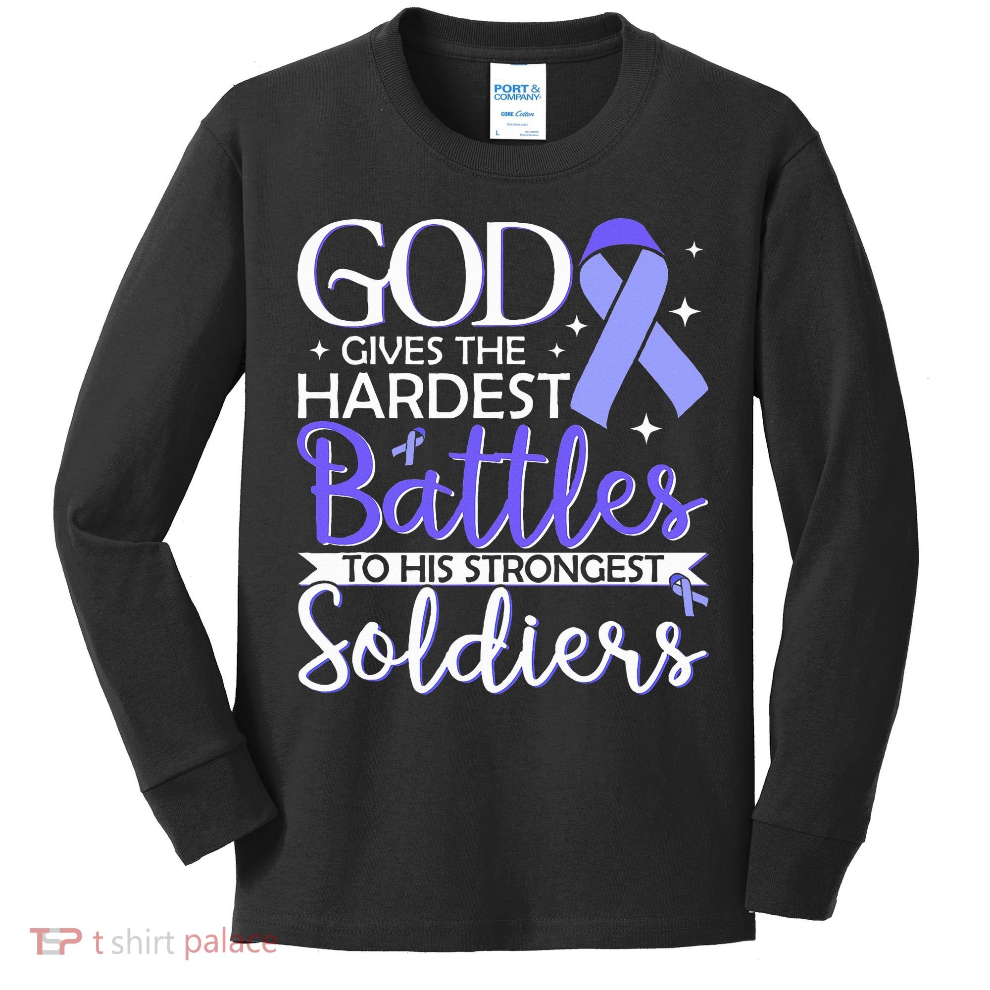 Stomach Cancer Fighter Survivor Periwinkle Ribbon  Kids Long Sleeve Shirt