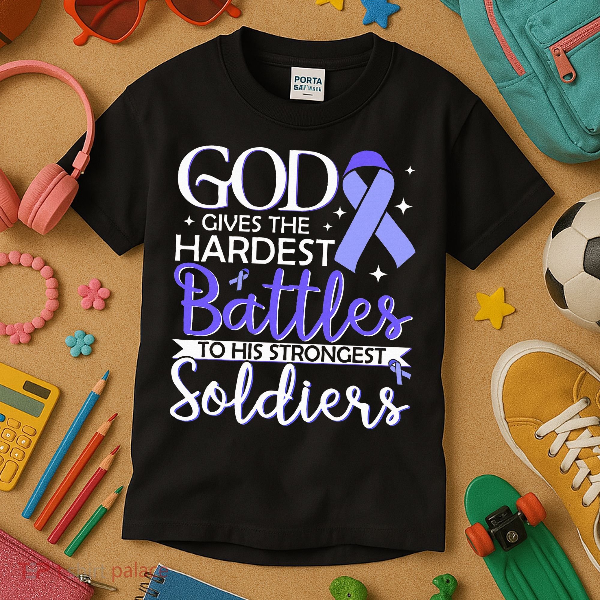 Stomach Cancer Fighter Survivor Periwinkle Ribbon  Kids T-Shirt