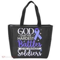 Stomach Cancer Fighter Survivor Periwinkle Ribbon  Tote Bag thumb 0