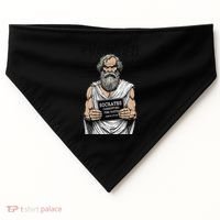 Socrates Corrupting Funny Philosophy Police Mugshot USA-Made Doggie Bandana thumb 0