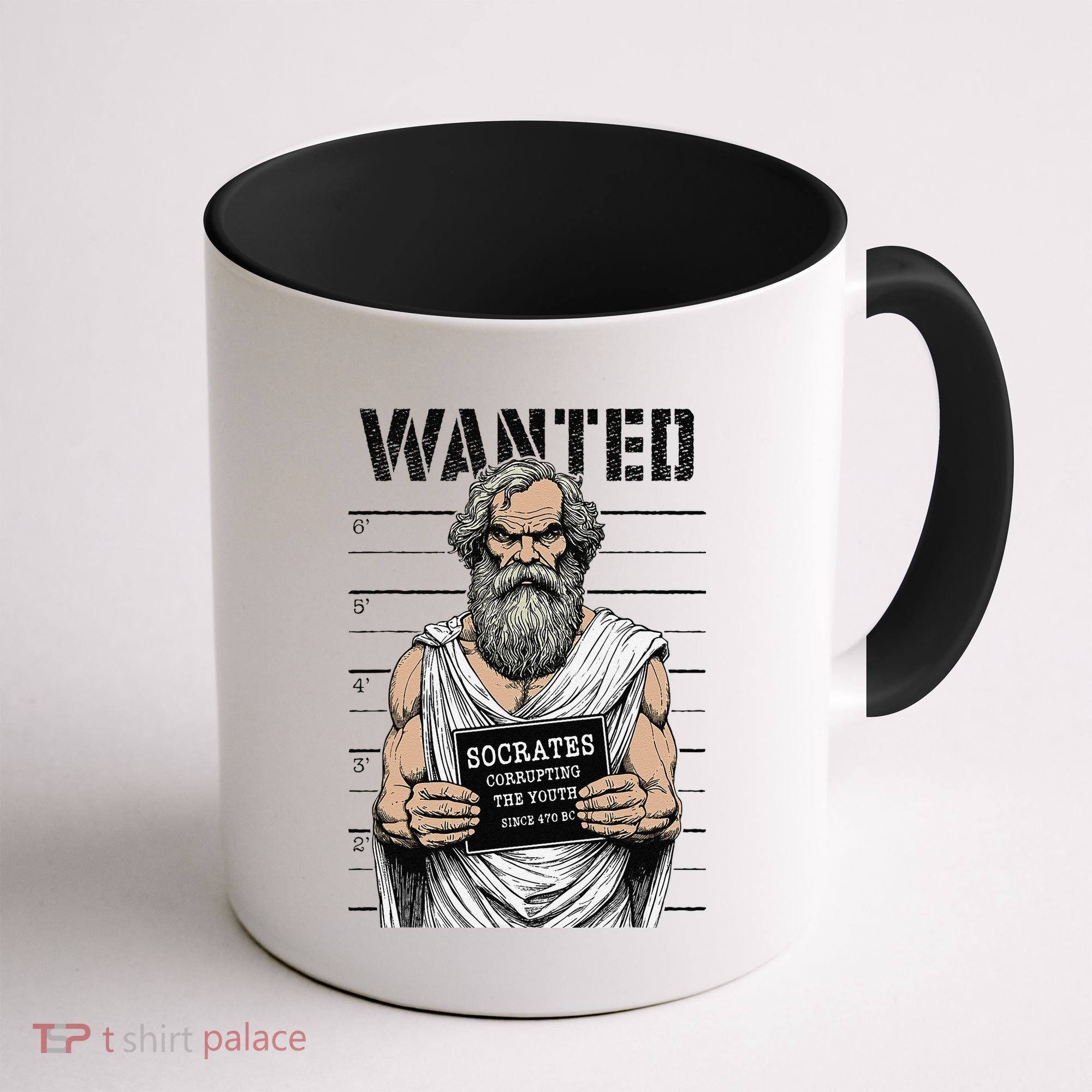 Socrates Corrupting Funny Philosophy Police Mugshot Coffee Mug