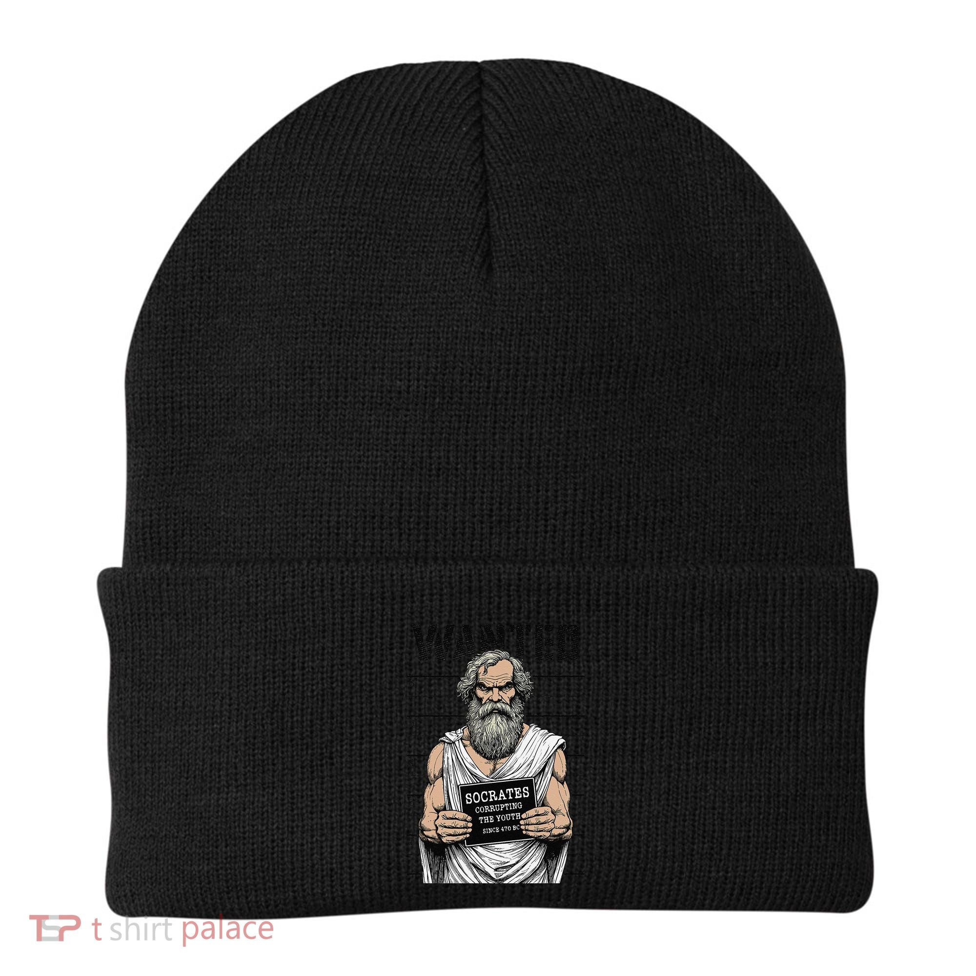 Socrates Corrupting Funny Philosophy Police Mugshot Beanie