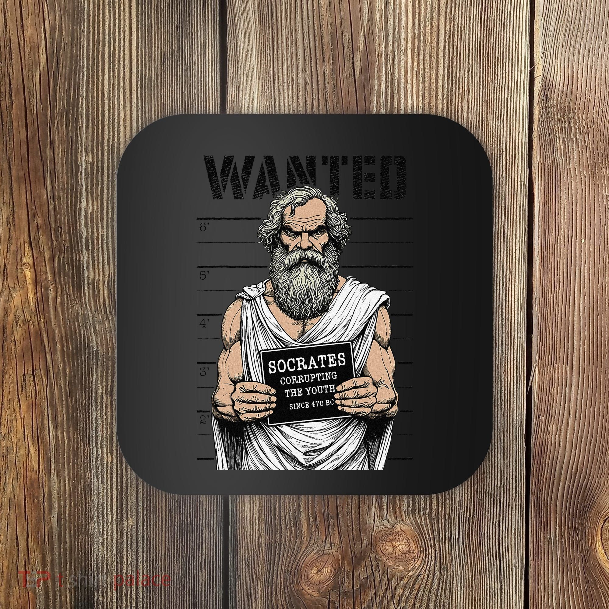 Socrates Corrupting Funny Philosophy Police Mugshot Coaster