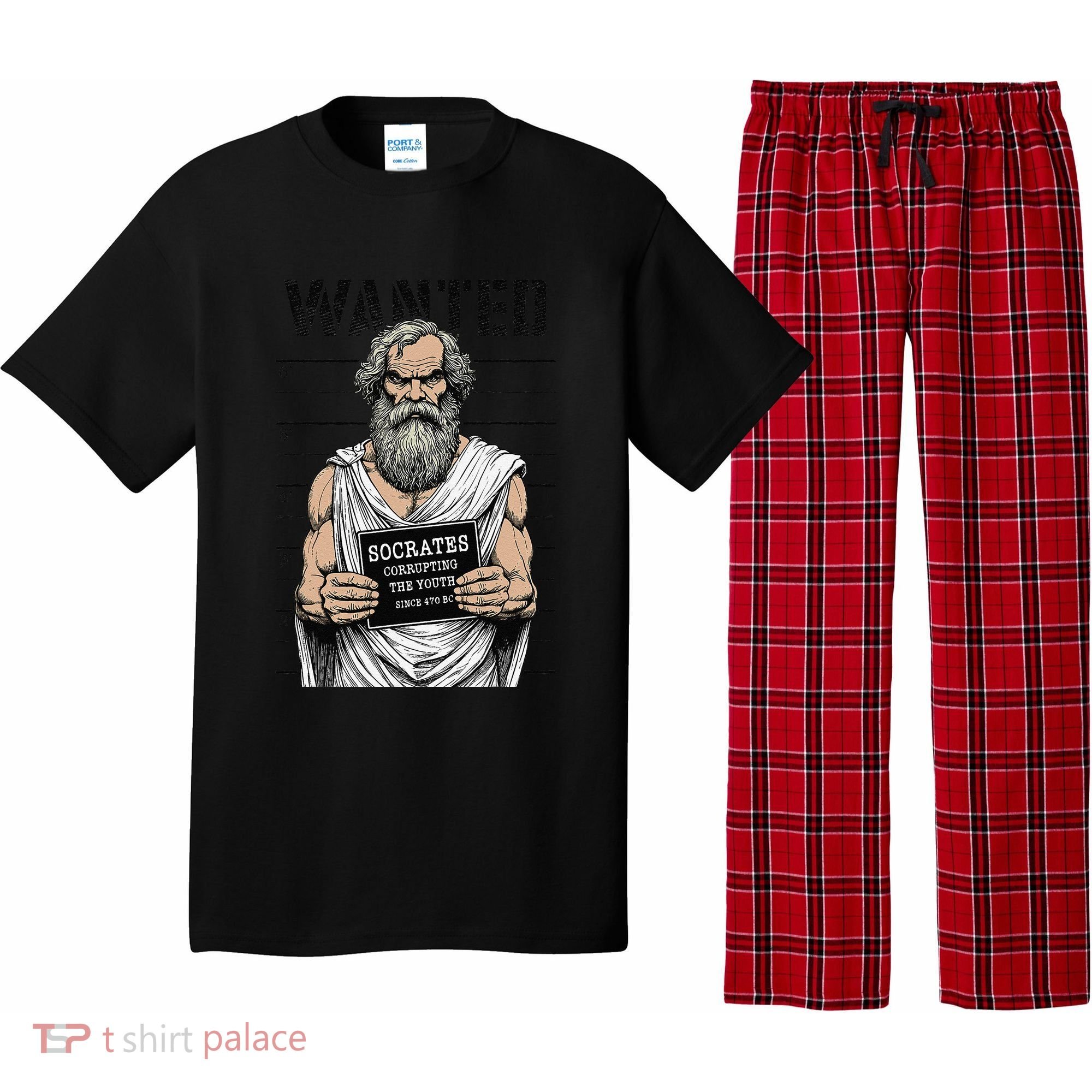 Socrates Corrupting Funny Philosophy Police Mugshot Pajama Set