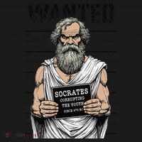 Socrates Corrupting Funny Philosophy Police Mugshot Women's Hoodie thumb 2