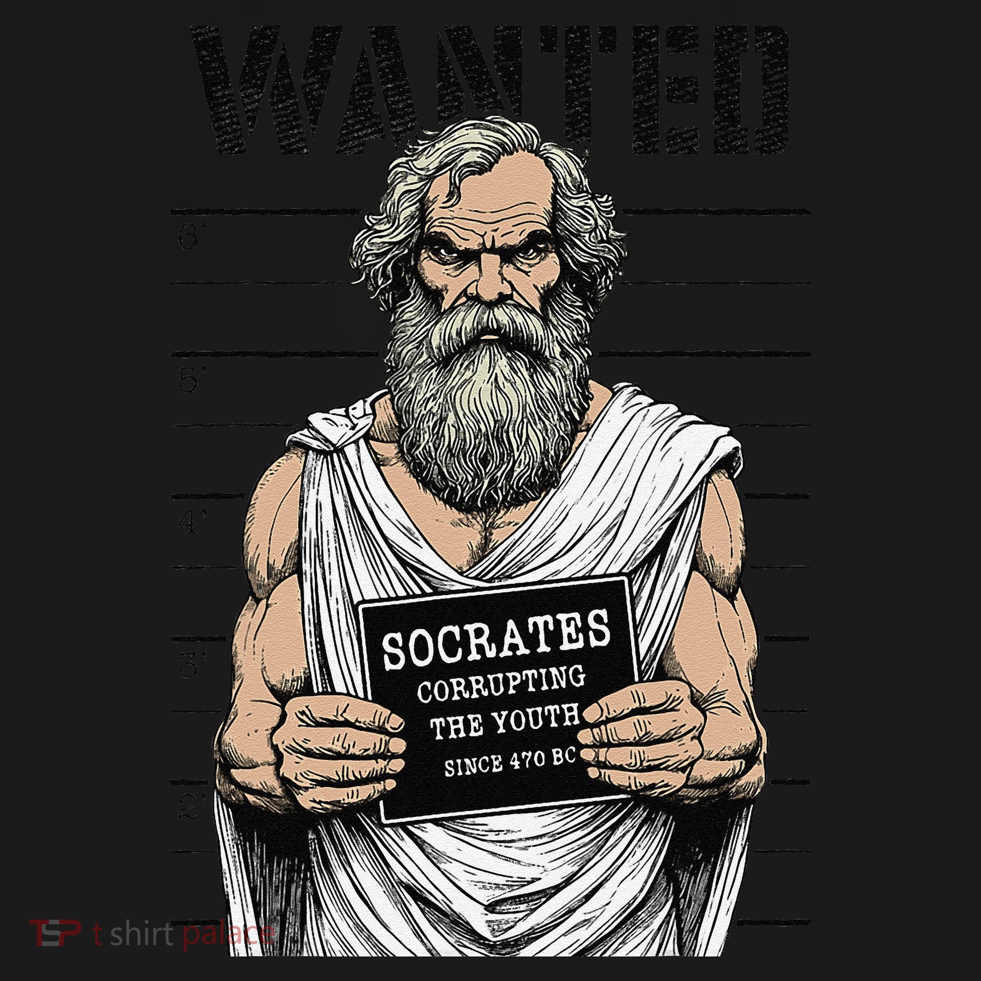 Socrates Corrupting Funny Philosophy Police Mugshot Women's Hoodie