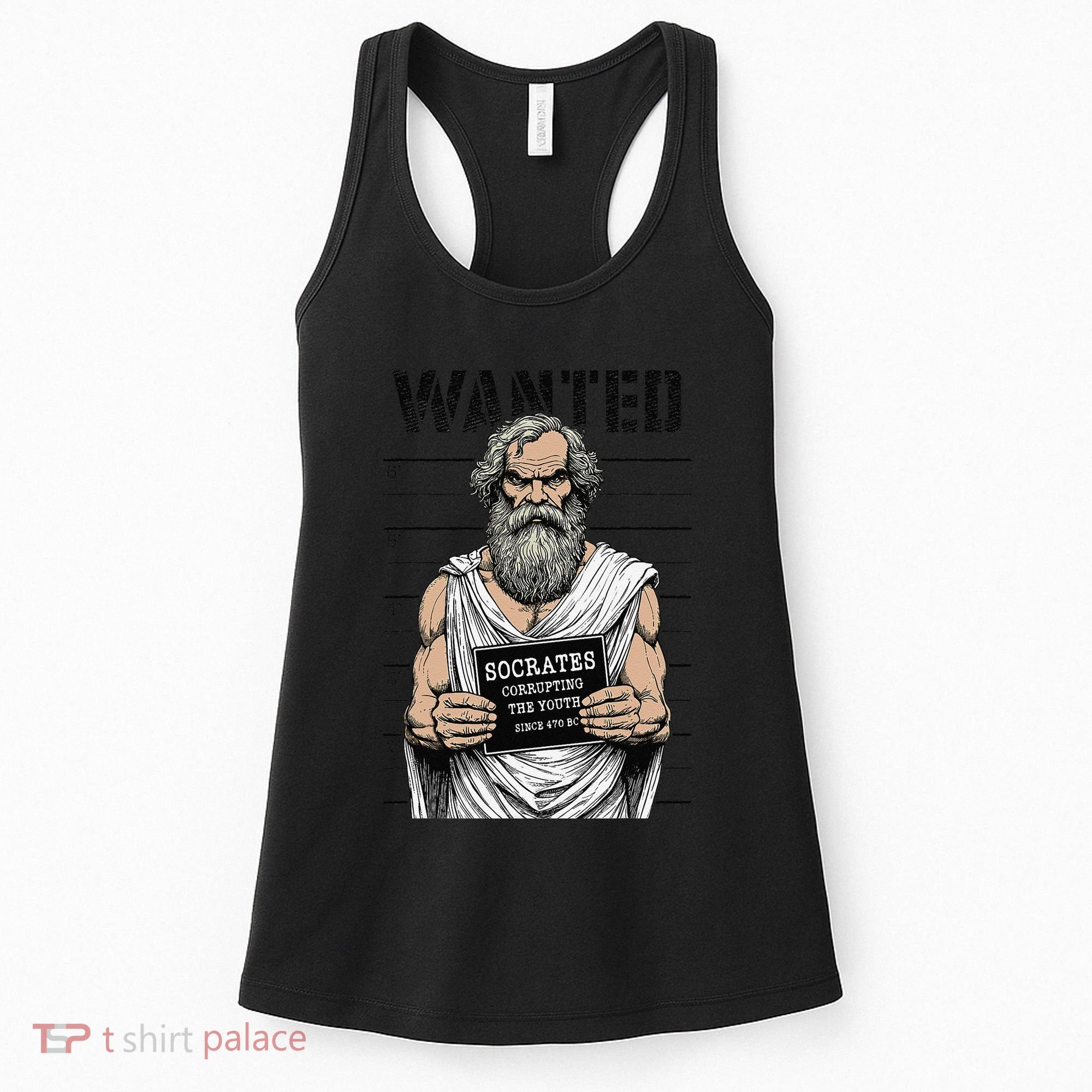 Socrates Corrupting Funny Philosophy Police Mugshot Women's Tank Top