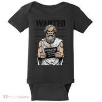 Socrates Corrupting Funny Philosophy Police Mugshot Baby Bodysuit thumb 0