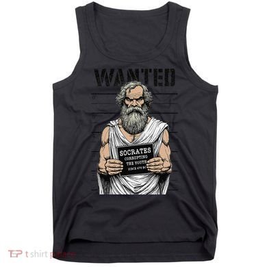 Socrates Corrupting Funny Philosophy Police Mugshot Tank Top