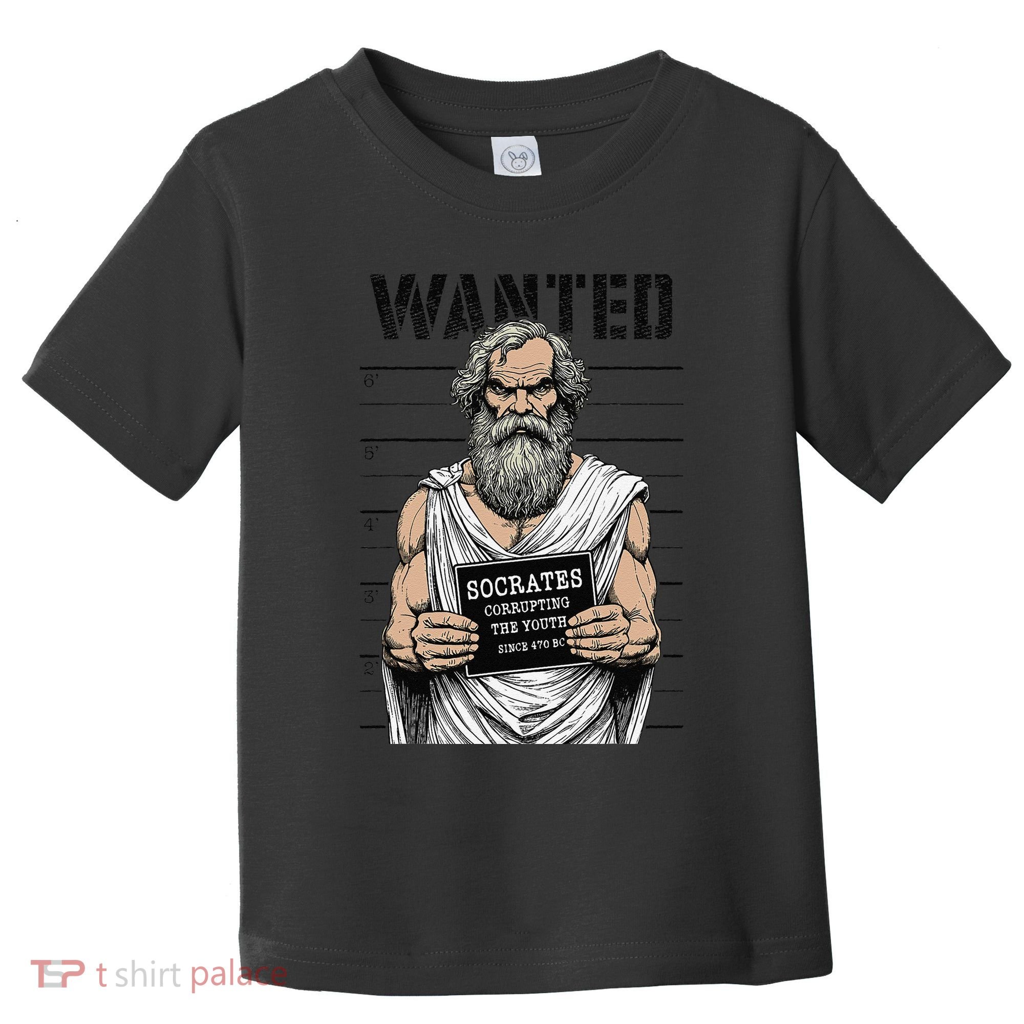 Socrates Corrupting Funny Philosophy Police Mugshot Toddler T-Shirt