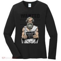 Socrates Corrupting Funny Philosophy Police Mugshot Women's Long Sleeve Shirt thumb 0