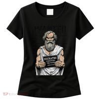 Socrates Corrupting Funny Philosophy Police Mugshot Women's T-Shirt thumb 0