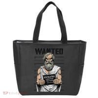 Socrates Corrupting Funny Philosophy Police Mugshot Tote Bag thumb 0