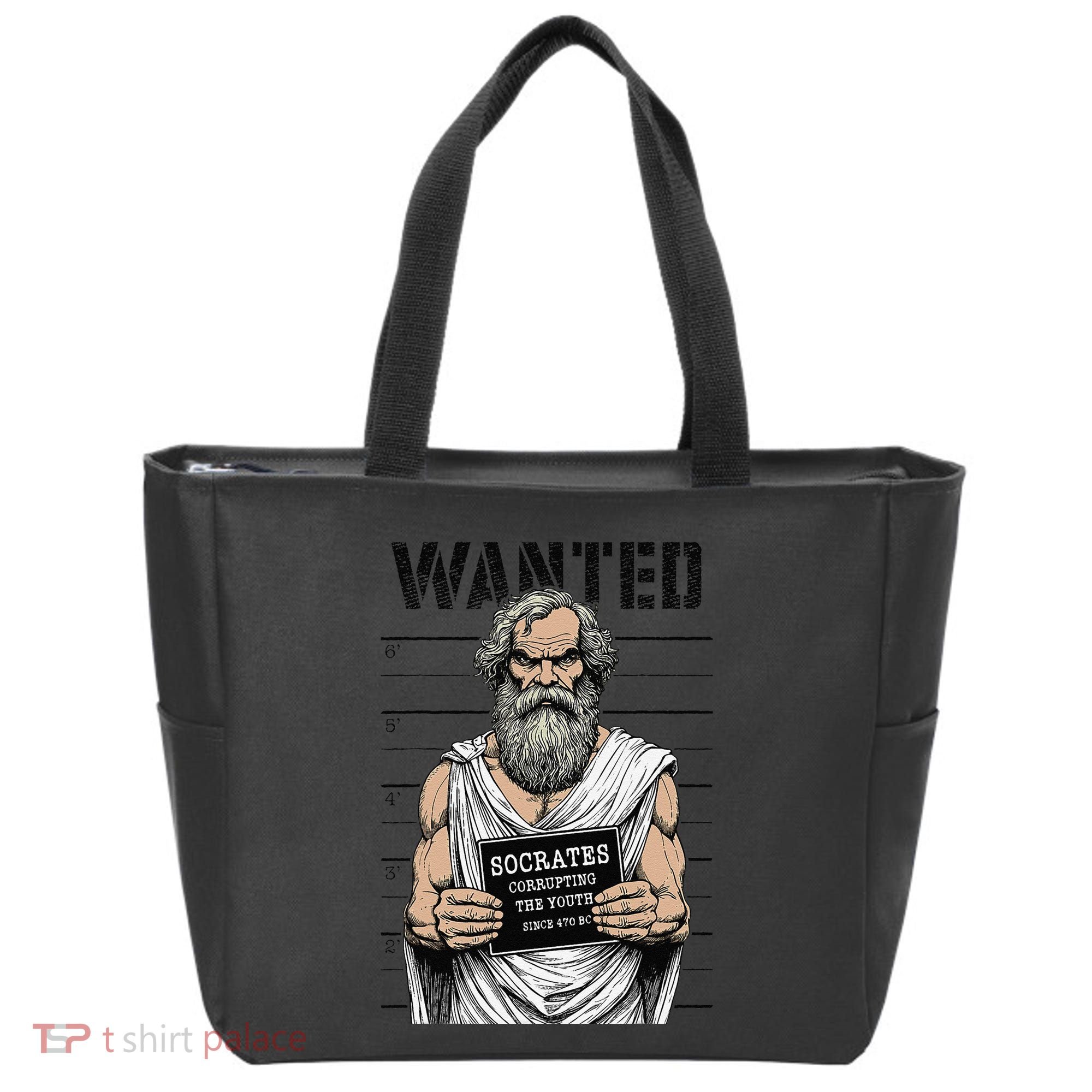 Socrates Corrupting Funny Philosophy Police Mugshot Tote Bag