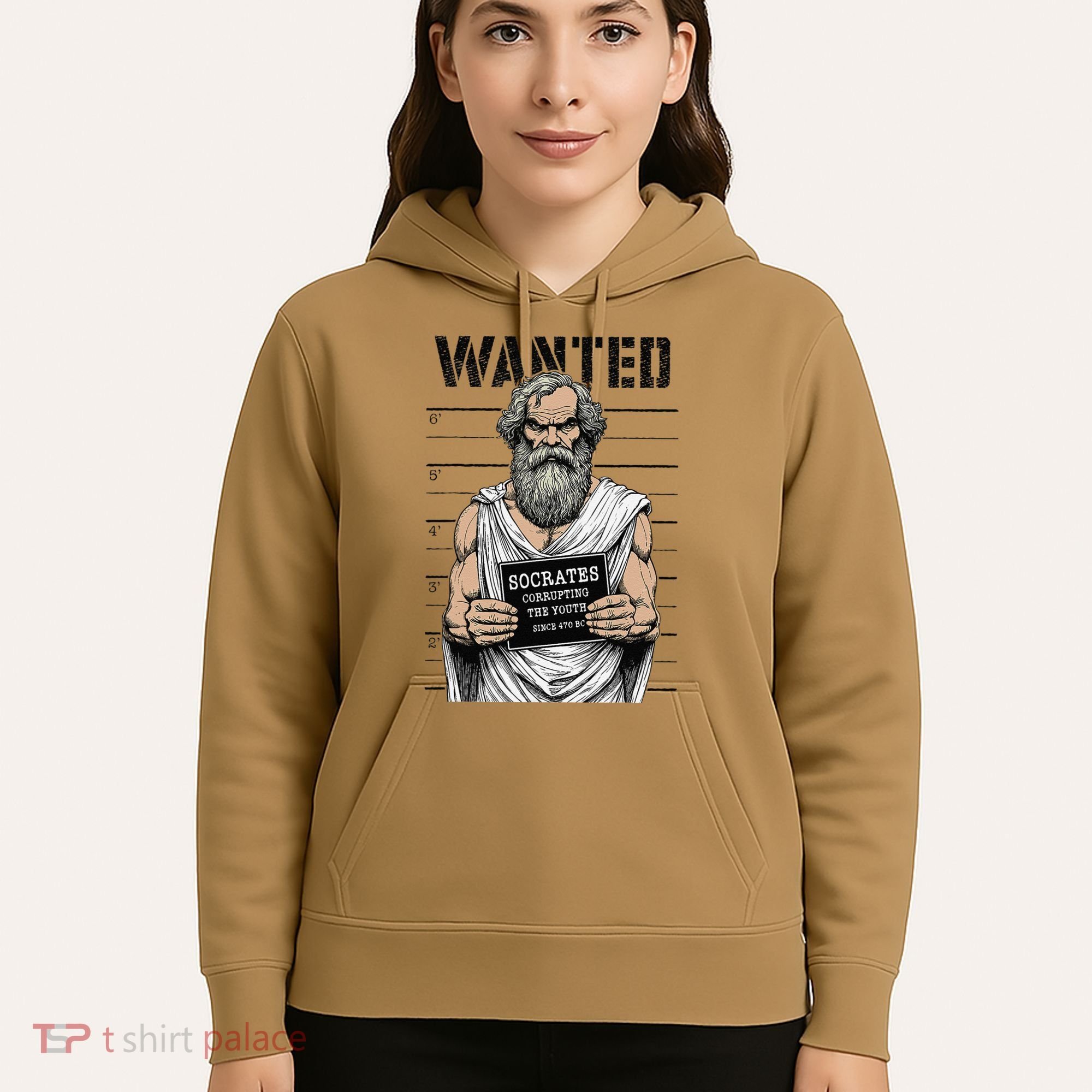 Socrates Corrupting Funny Philosophy Police Mugshot Hoodie