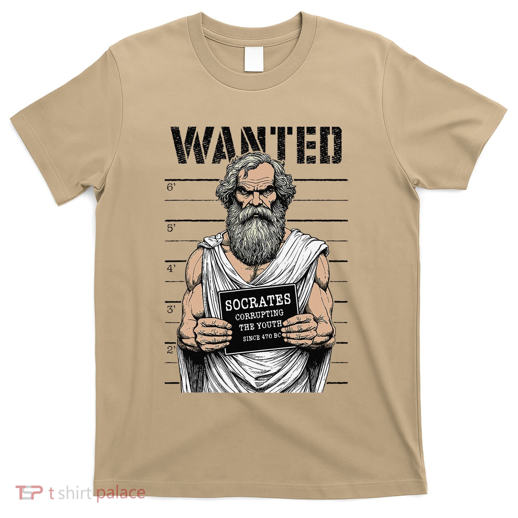 Socrates Corrupting Funny Philosophy Police Mugshot T-Shirt