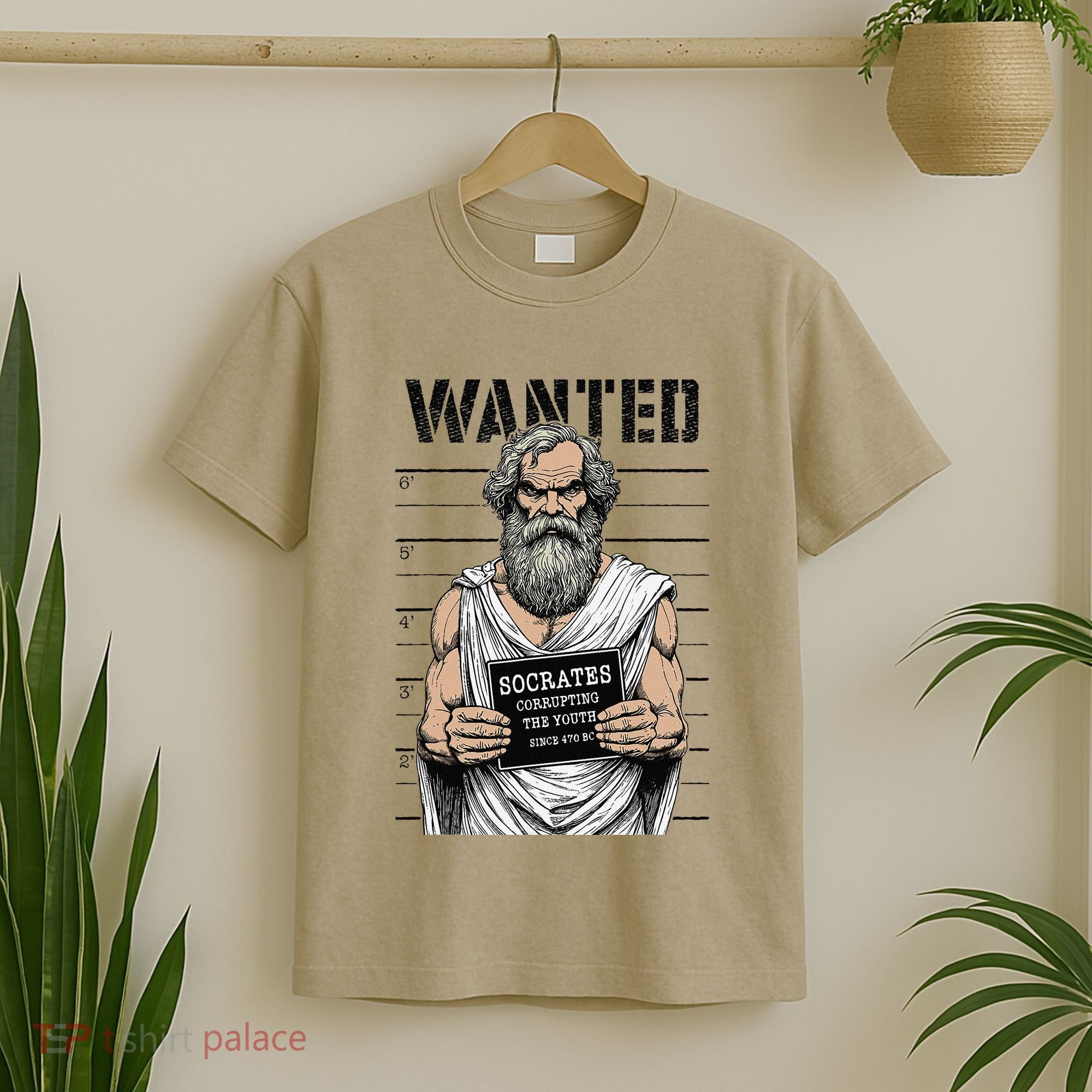 Socrates Corrupting Funny Philosophy Police Mugshot T-Shirt