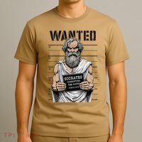 Socrates Corrupting Funny Philosophy Police Mugshot T-Shirt thumb 3