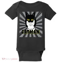Superhero CatMan Funny Cat Dad Cat Lovers Baby Bodysuit thumb 0