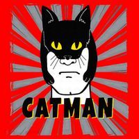 Superhero CatMan Funny Cat Dad Cat Lovers Santa Hat thumb 1