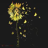 Sunflower Cat Gold Ribbon Childhood Cancer Awareness Sweatshirt thumb 3