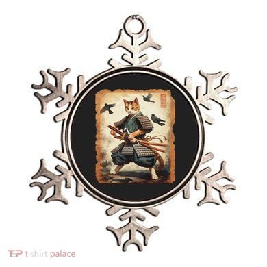 Samurai Cat Graphicwarrior Vintage Japanese Art Anime Ornament