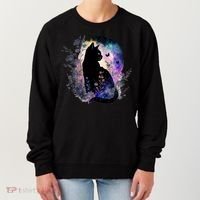 Space Cat Galaxy Cat Funny For Cat Dad Cat Mom Cat Lover Cat Alien Ufo Women's Sweatshirt thumb 0